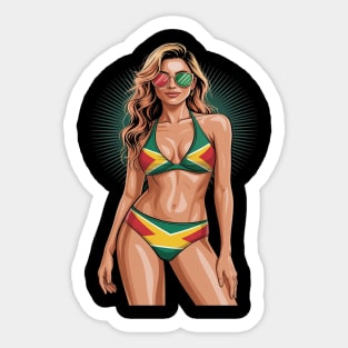 Guyanese Flag Bikini Women Souvenirs Guyana Sticker